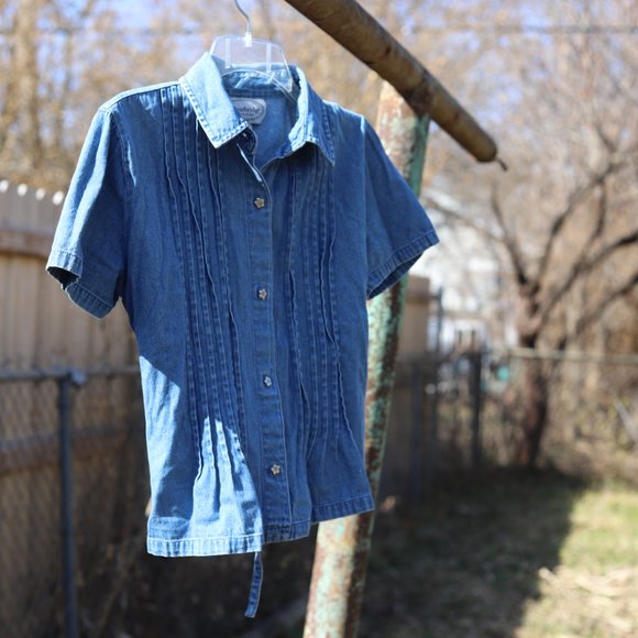 Vintage Stonebridge Petites | Denim Short Sleeve - Picture 3 of 12